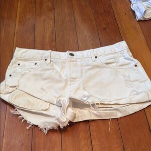 Girlfriend Collective Cream Jean Shorts